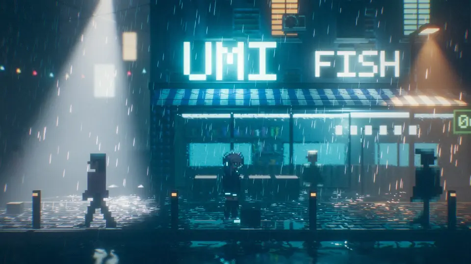 Rain-soaked Cyber Street